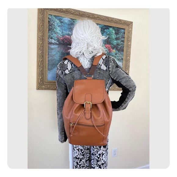 rare vtg COACH XL black Leather backpack / daypack / Rucksack serial# 0529 - Picture 8 of 9